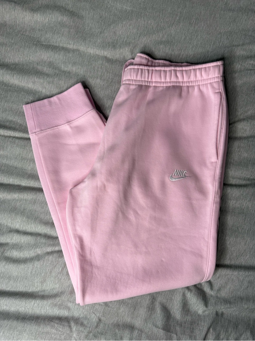 Nike Pink Fleece Joggers with Embroidered Swoosh